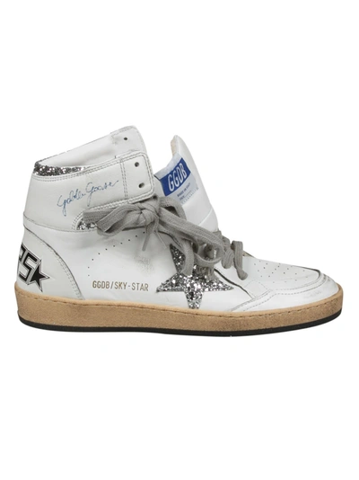 Shop Golden Goose Sky Star Sneakers In White/silver