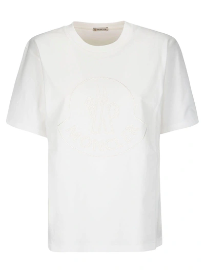 Shop Moncler Ss T-shirt In Natural
