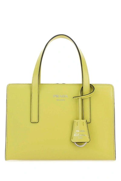 Shop Prada Logo Detailed Top Handle Tote Bag In Fb