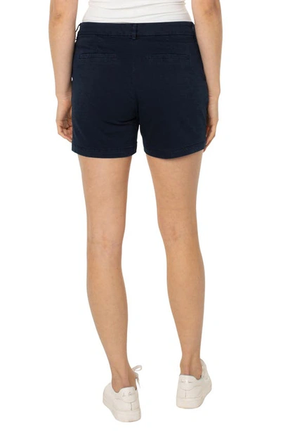 Shop Liverpool Los Angeles Kelsey Stretch Twill Trouser Shorts In Federal Navy