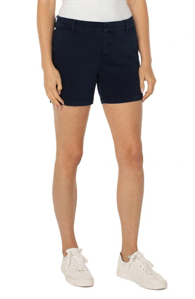 Shop Liverpool Los Angeles Kelsey Stretch Twill Trouser Shorts In Federal Navy