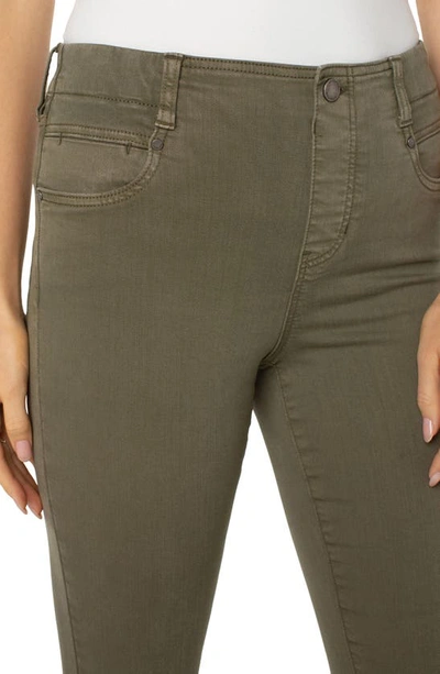 Shop Liverpool Los Angeles  Gia Glider Pull-on Cut Hem Crop Skinny Jeans In Green Aloe