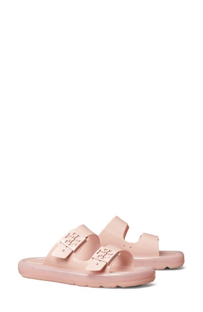 Shop Tory Burch Buckle Bubble Jelly Slide Sandal In Meadowsweet / Meadowsweet