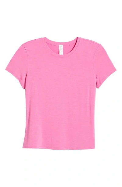 Shop Alo Yoga Stretch T-shirt In Paradise Pink