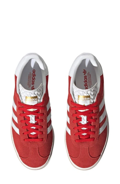 Shop Adidas Originals Gazelle Bold Platform Sneaker In Red/ White/ Gold
