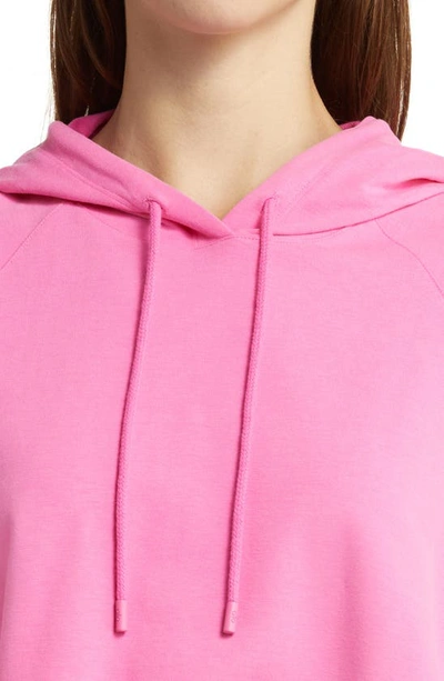 Shop Alo Yoga Double Take French Terry Crop Hoodie In Paradise Pink