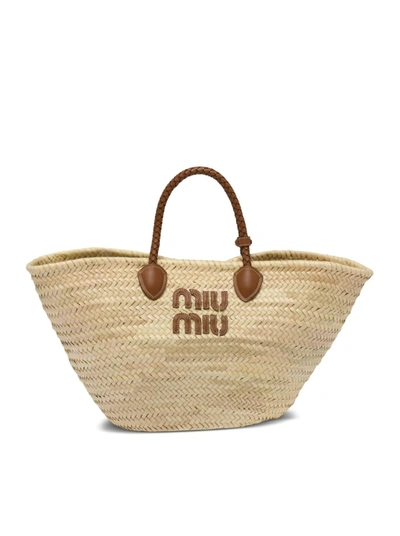 Miu Miu Raffia Handle Bag - Neutrals Handle Bags, Handbags - MIU180371