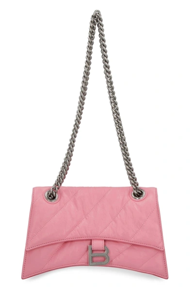 Shop Balenciaga Crush Leather Small Bag In Pink