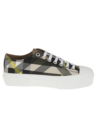 Shop Burberry Check Low-top Sneakers In Wheat Ip Check