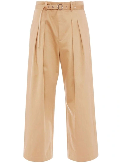 Shop Jw Anderson J.w. Anderson Light Beige Cotton Trousers In Cammello