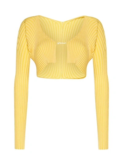 Shop Jacquemus Cardigan In Light Yellow