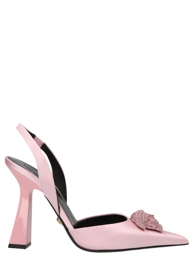 Shop Versace La Medusa Slingbacks In Pink