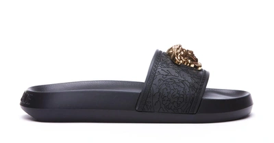 Shop Versace Medusa Biggie Sandals In Black