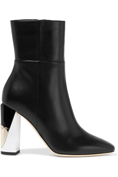 Jimmy Choo Melrose 95 Black Nappa Leather Ankle Boots | ModeSens