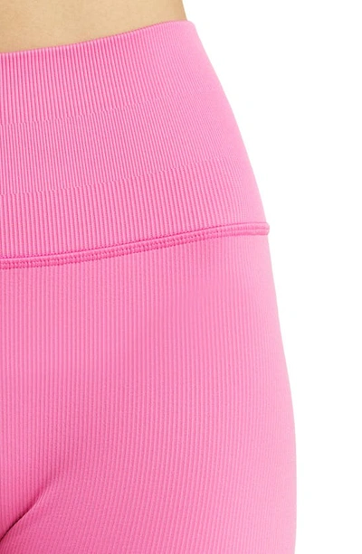 Shop Alo Yoga Seamless Rib Bike Shorts In Paradise Pink