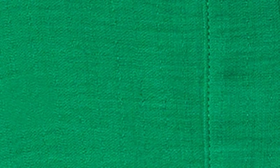 Cece Ruffle Neck Raglan Sleeve Top In Green