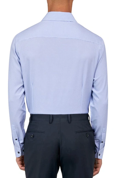 Shop Wrk Slim Fit Houndstooth Print Performance Dress Shirt In Blue