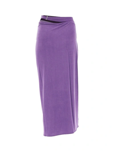 Shop Jacquemus Cut-out Midi Skirt In Purple