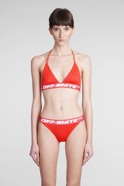 Shop Off-white Beachwear In Red Polyester