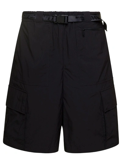 Shop Off-white Off White Mans Indust Cargo Bermuda Shorts With Belt In Black