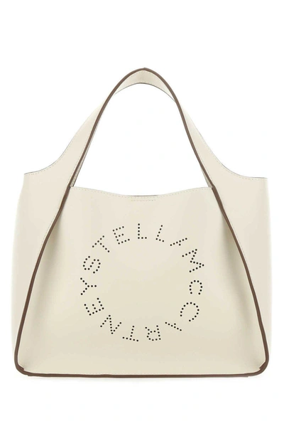 Shop Stella Mccartney Stella Logo Top Handle Bag In Beige