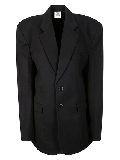 Shop Vetements Jersey Tailored Jacket In Black