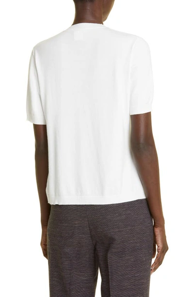 Lafayette 148 Plus Size Cotton Silk Short Sleeve Pullover Sweater In Cloud