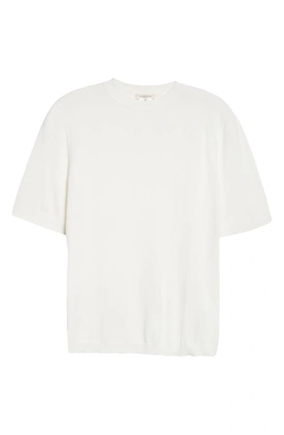 Lafayette 148 Plus Size Cotton Silk Short Sleeve Pullover Sweater In Cloud