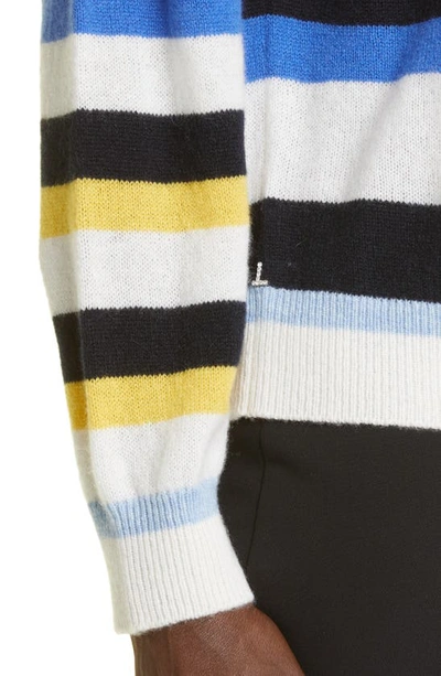 Lafayette 148 Stripe Cashmere Sweater In Navy Multi