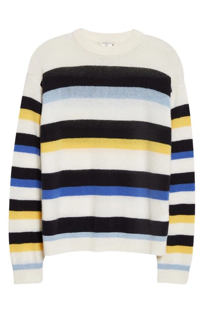 Lafayette 148 Stripe Cashmere Sweater In Navy Multi