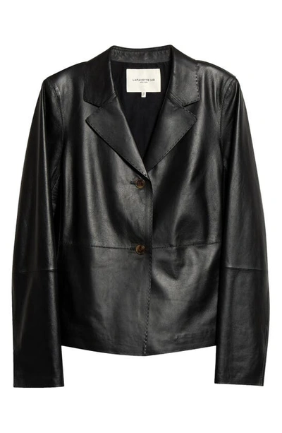 Notch Collar Leather Jacket