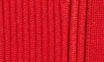Shop Balmain Button Detail Rib Skirt In 3kb Bright Red