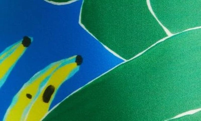 Shop Farm Rio Banana Leaves Cutout One-piece Swimsuit In Banana Leaves Blue