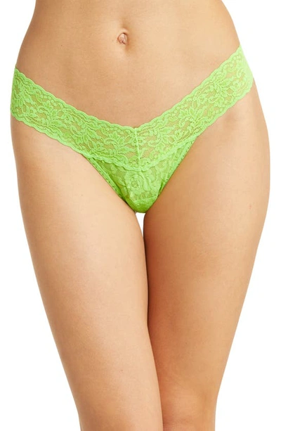 Shop Hanky Panky Signature Lace Low Rise Thong In Bright Green