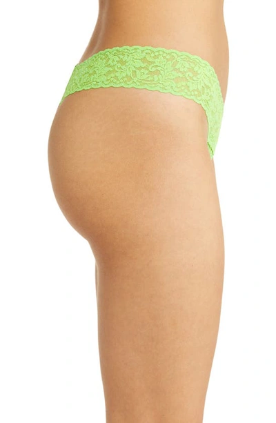 Shop Hanky Panky Signature Lace Low Rise Thong In Bright Green