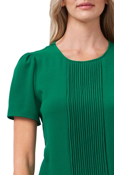 Cece Pleat Front Top In Green