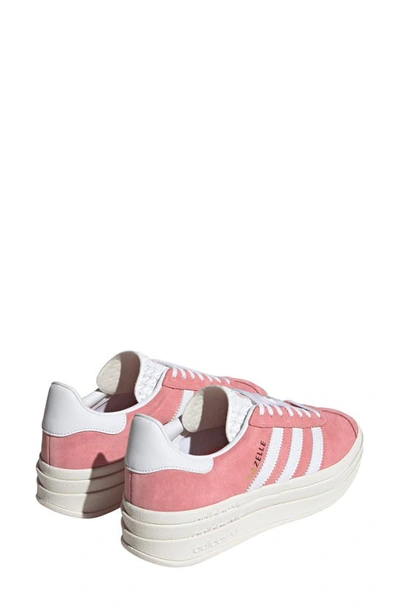 Shop Adidas Originals Gazelle Bold Platform Sneaker In Super Pop/ White/ White