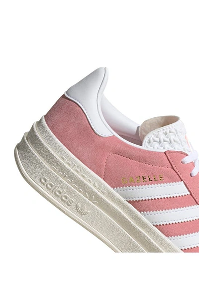 Shop Adidas Originals Gazelle Bold Platform Sneaker In Super Pop/ White/ White