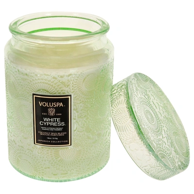 Shop Voluspa White Cypress - Large By  For Unisex - 18 oz Candle In Green