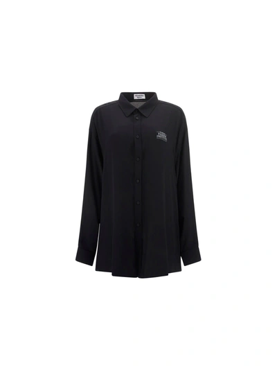 Shop Balenciaga Fashion Institute Shirt In Black