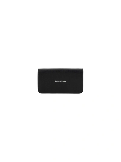 Shop Balenciaga Shoulder Wallet In Black/ L White