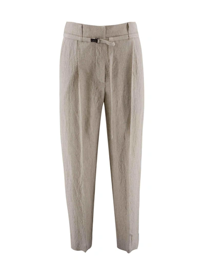 Shop Brunello Cucinelli Cropped Tapered Trousers In Sabbia