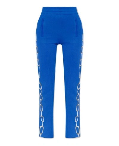 Shop Burberry Elastic Waistband Sweatpants In True Cobalt