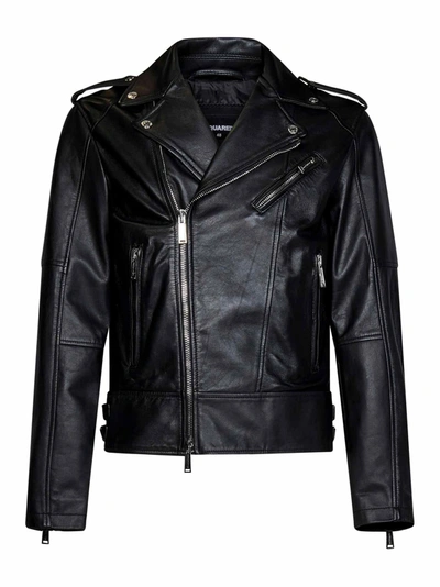 Shop Dsquared2 Kiodo Leather Jacket In Default Title