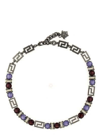 Shop Versace 'greca' Necklace In Multicolor