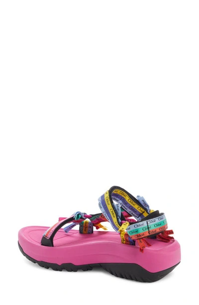 Shop Chloé X Teva Hurricane Xlt2 Ampsole Logo Strap Sandal In Multicolor Pink 1