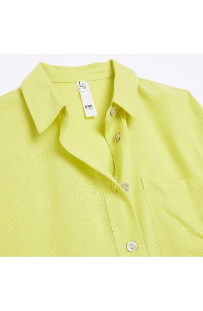 Shop River Island Oversize Button-up Shirt In Yellow