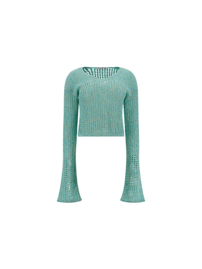 Shop Acne Studios Sweater In Aqua Blue