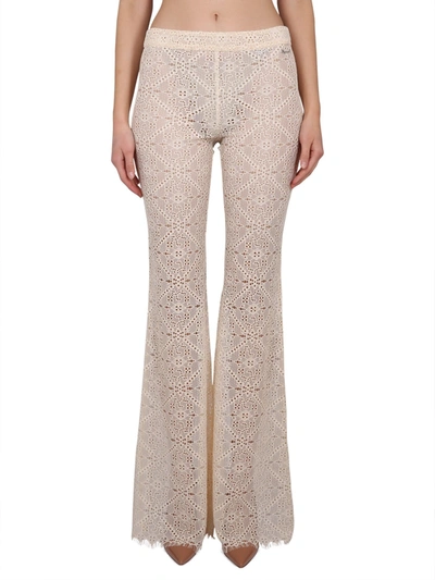 Shop Dsquared2 Pants With Embroidery In Cipria