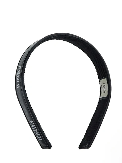 Shop Fendi Logo Headband In Black